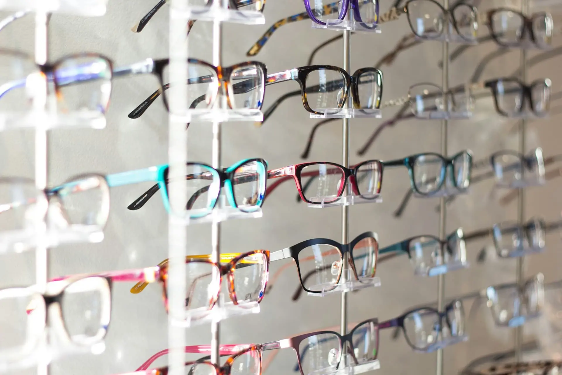 image of glasses on a display case